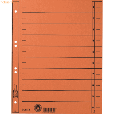 100 x Leitz Trennblatt A4 230g/qm orange