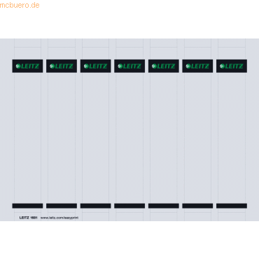 Leitz Einsteckrückenschilder 32x190mm PC-beschriftbar 130g/qm grau VE=