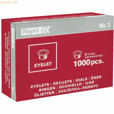 4004073731133 - Ösen Eyelet Nr1 gold 4x5mm für ca 10- Messing 4004073731133 1000 Stück 4004073731133 - Ösen Eyelet Nr1 gold 4x5mm für ca 10- Messing 4004073731133 1000 Stück