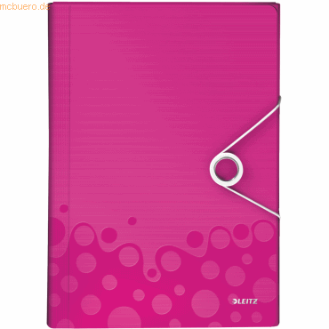 Leitz Projektmappe Wow A4 PP 6 Fächer pink metallic