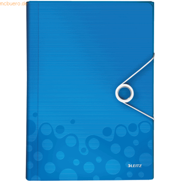 Leitz Projektmappe Wow A4 PP 6 Fächer blau metallic