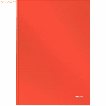 6 x Leitz Notizbuch Solid fester Einband A4 kariert 80 Blatt hellrot