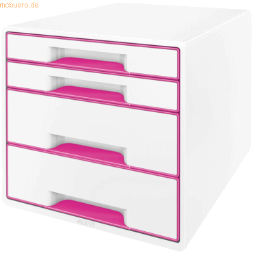 Leitz Schubladenbox Wow Cube 4 Schubladen PS perlweiß/pink