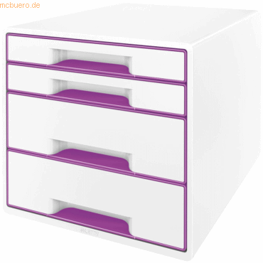 Leitz Schubladenbox Wow Cube 4 Schubladen PS perlweiß/violett
