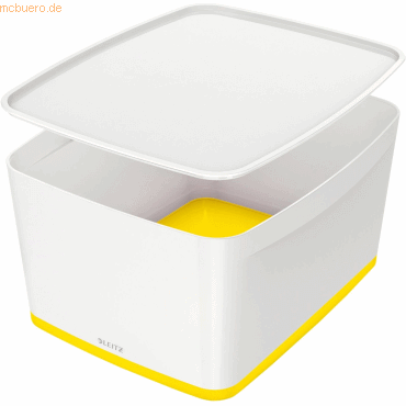 Leitz Aufbewahrungsbox MyBox Wow 18 Liter A4 mit Deckel ABS weiß/gelb
