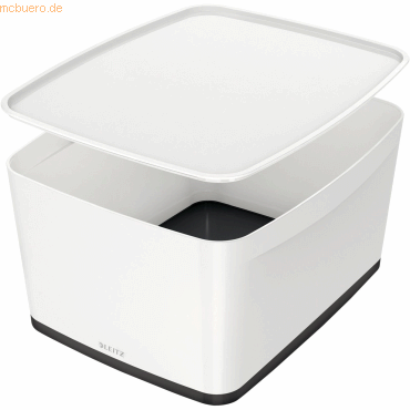 4 x Leitz Aufbewahrungsbox MyBox Wow 18 Liter A4 mit Deckel ABS weiß/s