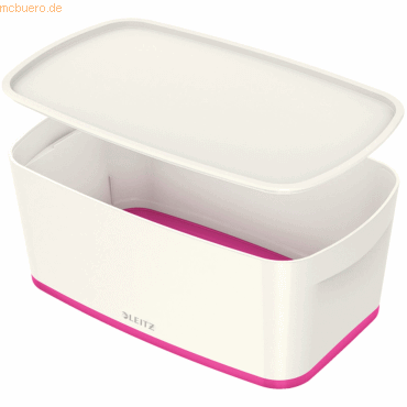 4 x Leitz Aufbewahrungsbox MyBox Klein A5 mit Deckel ABS weiß/pink