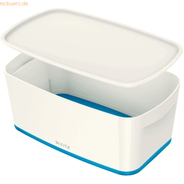 Leitz Aufbewahrungsbox MyBox Klein A5 mit Deckel ABS weiß/blau