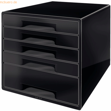Leitz Schubladenbox Cube 5 Schubladen PS schwarz/weiß