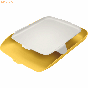 Leitz Briefkorb Cosy mit Organiser A4 Polystyrol gelb/hellgrau