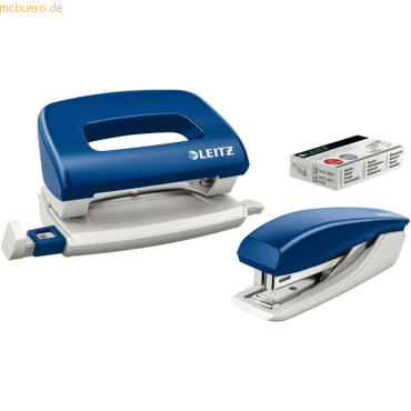 Leitz Schreibtisch-Set Heftgerät+Locher blau