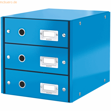 Leitz Schubladenbox 3 Fächer Karton blau