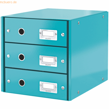 Leitz Schubladenbox 3 Fächer Karton eisblau