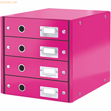 Leitz Schubladenbox 4 Fächer Karton pink