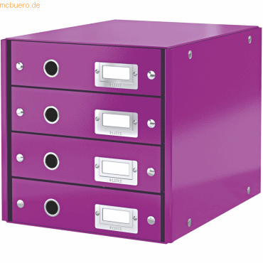 Leitz Schubladenbox 4 Fächer Karton violett