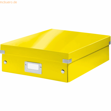 Leitz Organisationsbox Click & Store Wow Mittel Graukarton gelb