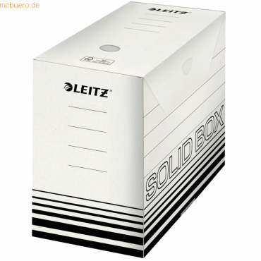 10 x Leitz Archivbox Solid 150mm Wellpappe weiß