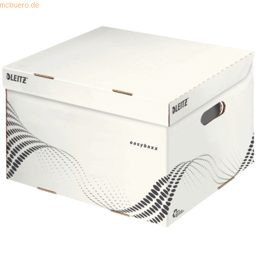 4002432118243 - easyboxx Aufbewahrungsbox 6136 Mit Klappdeckel Größe M Weiß Karton 367 x 325 x 263 cm 15 Stück