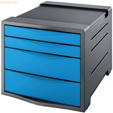 Esselte  Bloc de classement Europost 4 tiroirs - bleu - L28,5 x H24,5 x P38 cm