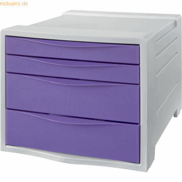 Esselte Schubladenbox Colour’Breeze PS 4 Schubladen hellgrau/lavendel