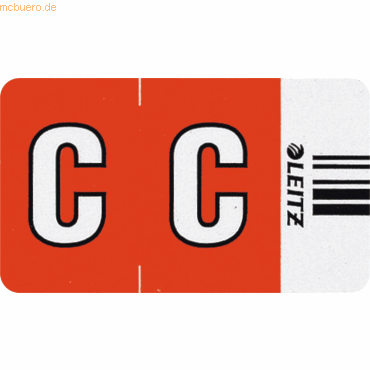 Leitz Orgacolor Buchstabensignal C VE=250 Stück rot