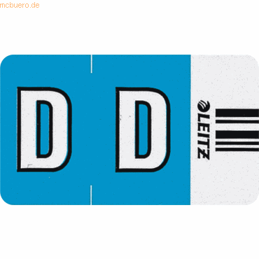 Leitz Orgacolor Buchstabensignal D VE=250 Stück blau