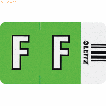 Leitz Orgacolor Buchstabensignal F VE=250 Stück grün
