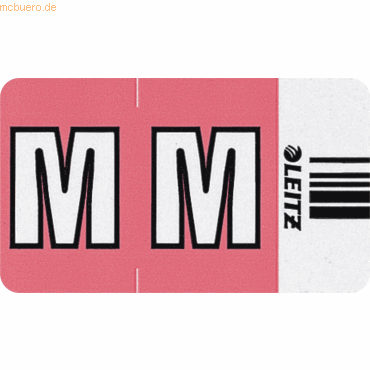 Leitz Orgacolor Buchstabensignal M VE=250 Stück rosa