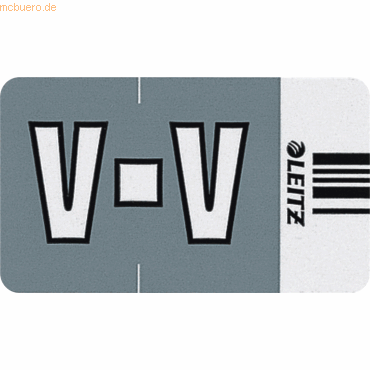 Leitz Orgacolor Buchstabensignal V VE=250 Stück grau