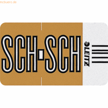 Leitz Orgacolor Buchstabensignal SCH VE=250 Stück hellbraun