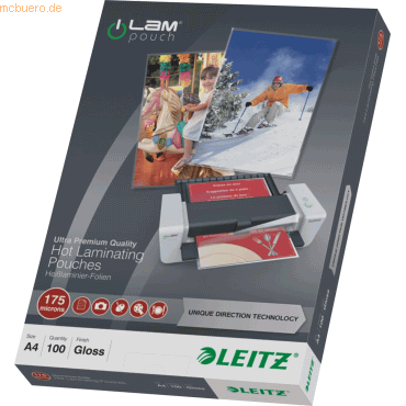 Leitz Laminiertaschen iLAM A4 175mic glänzend VE=100 Stück