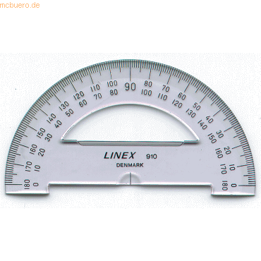 10 x Linex Winkelmesser S910 180 Grad 10cm transparent