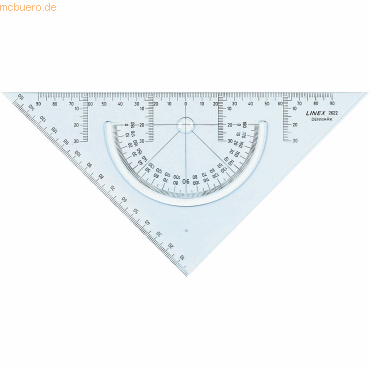 10 x Linex Geometrie-Dreieck 2622 22,5 cm transparent