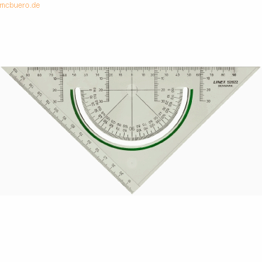 10 x Linex Geometrie-Dreieck Super 22,5cm transparent rutschfest