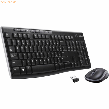 Logitech Tastatur-Set Wireless Keyboard-Set MK270 schwarz