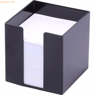 24 x M+M Zettelbox 9,5x9,5x9,5cm weißes Papier schwarz