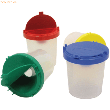 4009793829788 - 12 x Pinselauswascher mit Klappdeckel farbig sortiert 4009793829788 - 12 x Pinselauswascher mit Klappdeckel farbig sortiert