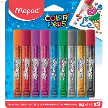 3154148130109 - 6 x Glitzerkleber ColorPeps Stift 105 ml farbig sortiert VE=9