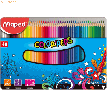 Maped Buntstift Color'Peps Erwachsene VE=48 Farben Metallbox