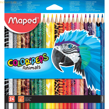 12 x Maped Buntstifte Color'Peps Animals VE=24 Stück Blisterschachtel