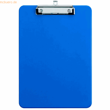 Maul Schreibplatte A4 Kunststoff mit Bügelklemme blau