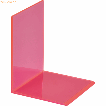 MAUL Buchstütze Acry Neon 3mm 100x130x100mm transparent pink