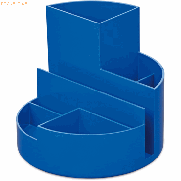 4002390087551 - Stifteköcher MAUL MAULrundbox eco 6 Fächer inkl Zettel- & Brieffach Ø 140 x H 125 mm 90 % Recycling-Kunststoff blau