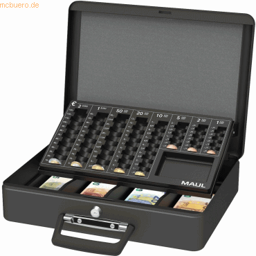 Maul Geldkassette mit Euro-Zähl-Einsatz 37x29x12cm schwarz