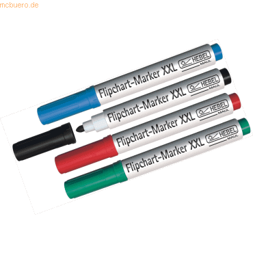 4002390024396 - MAUL Flipchart-Marker XXL sortiert 4er Set in den Farben je 1x rot blau grün schwarz - 1 Stück (6383899)