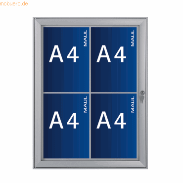 4002390084260 - Schaukasten MAULexcite Verwendung für Papierformat 4 x DIN A4 regengeschützter Außenbereich 6653408 Aluminium Silber 1 St 4002390084260 - Schaukasten MAULexcite Verwendung für Papierformat 4 x DIN A4 regengeschützter Außenbereich 6653408 Aluminium Silber 1 St