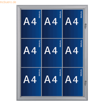 4002390084284 - Schaukasten MAULexcite Verwendung für Papierformat 9 x DIN A4 regengeschützter Außenbereich 6653908 Aluminium Silber 1 St 4002390084284 - Schaukasten MAULexcite Verwendung für Papierformat 9 x DIN A4 regengeschützter Außenbereich 6653908 Aluminium Silber 1 St