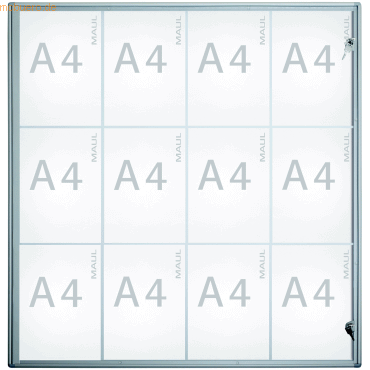 Maul Schaukasten extraslim 12xA4 aluminium Innenbereich 96,3x93,1x2,7c