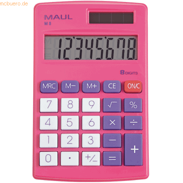 Maul Taschenrechner M 8 Solar/Batterie 69x10mm pink