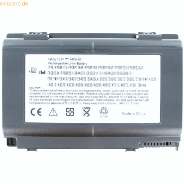4059612069697 - Akku für Asus LIFEBOOK E8410 Li-Ion 108 Volt 4400 mAh schwarz
